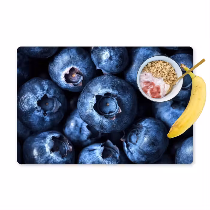 Tischset - 6 Stück - Beeren - Blau - Obst