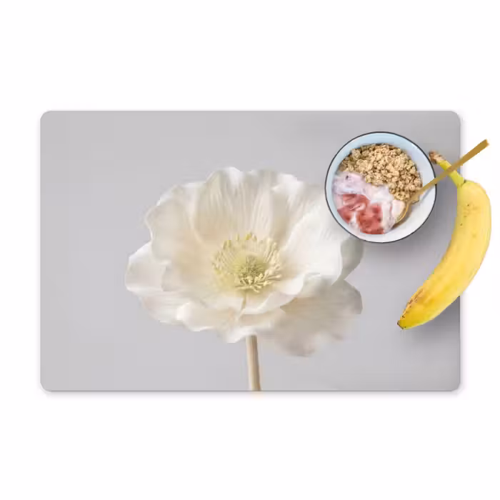 Tischset - 6 Stück - Blume - Minimalistisch -Weiß