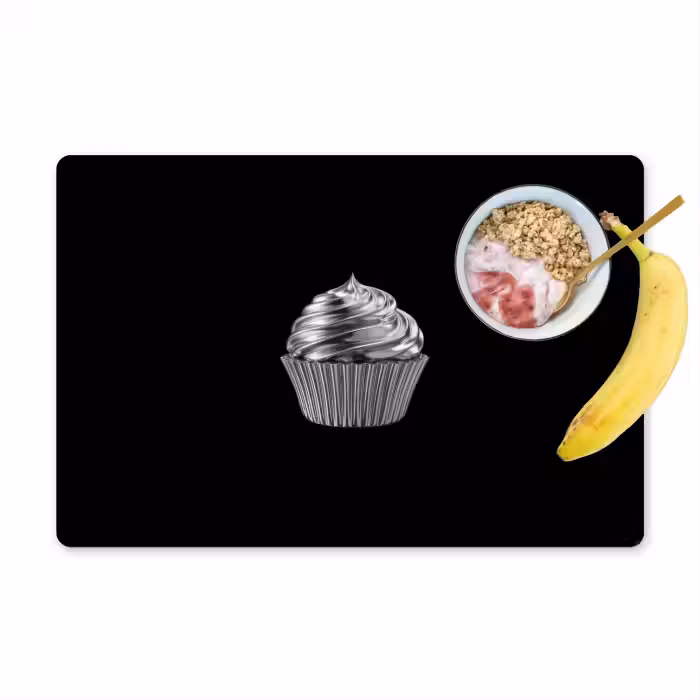 Tischset - 6 Stück - Cupcake - Luxuriös - Silber