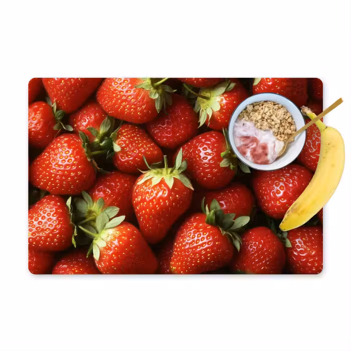 Tischset - 6 Stück - Erdbeere - Obst - Rot