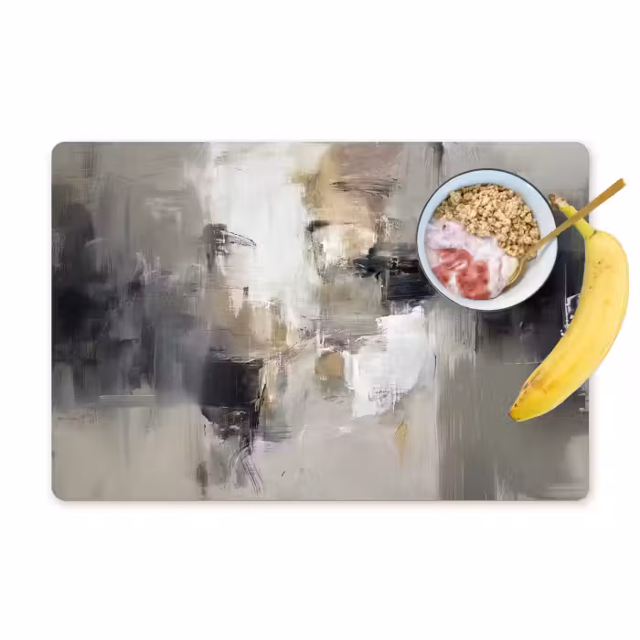 Tischset - 6 Stück - Farbpalette - Pinselstriche - Beige - Neblig