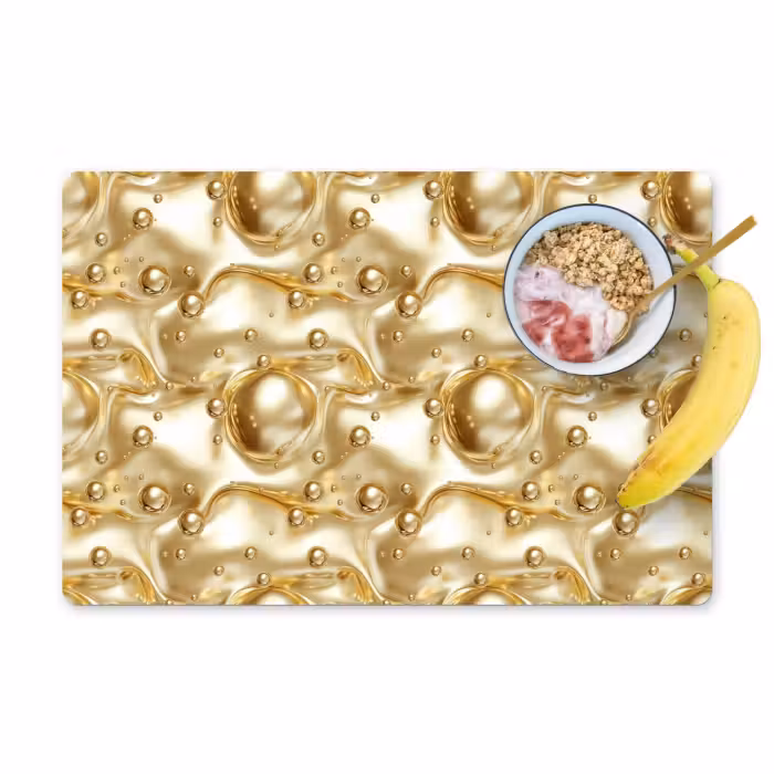 Tischset - 6 Stück - Flüssigkeit - Tropfen - Gold