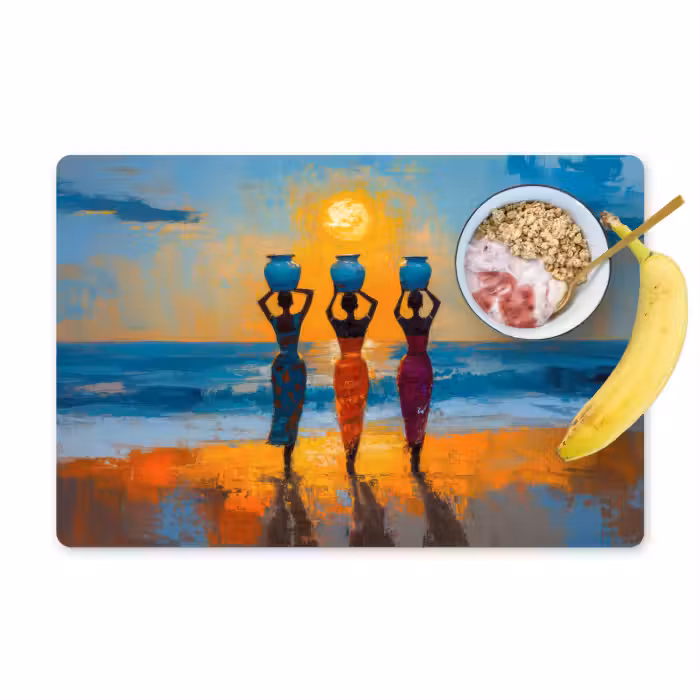 Tischset - 6 Stück - Frauen - Strand - Sonnenuntergang