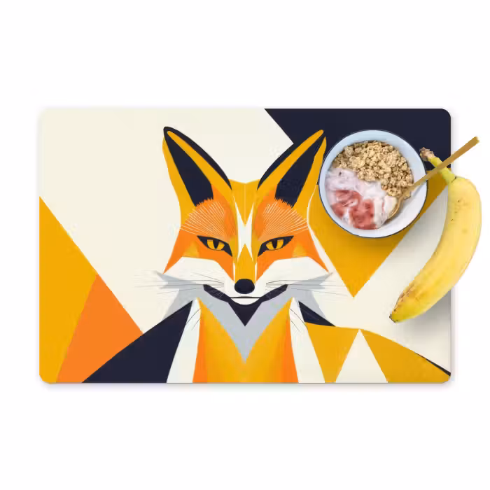Tischset - 6 Stück - Fuchs - Orange - Abstrakt - Dreiecke