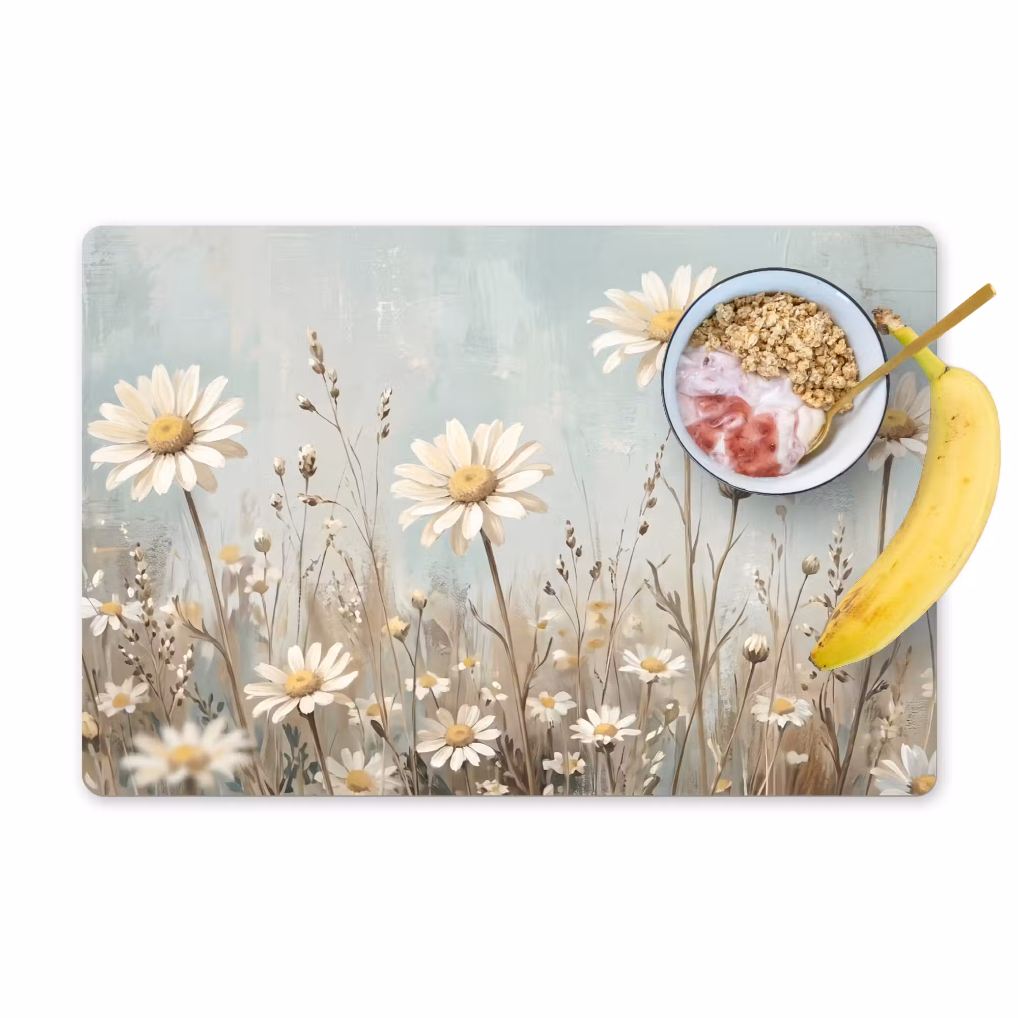 Tischset - 6 Stück - Gänseblümchen - Illustration - Weiß