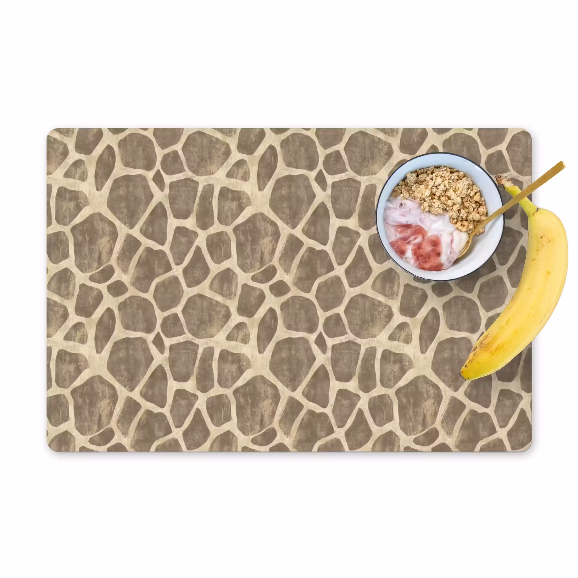 Tischset - 6 Stück - Giraffe - Muster - Beige - Braun
