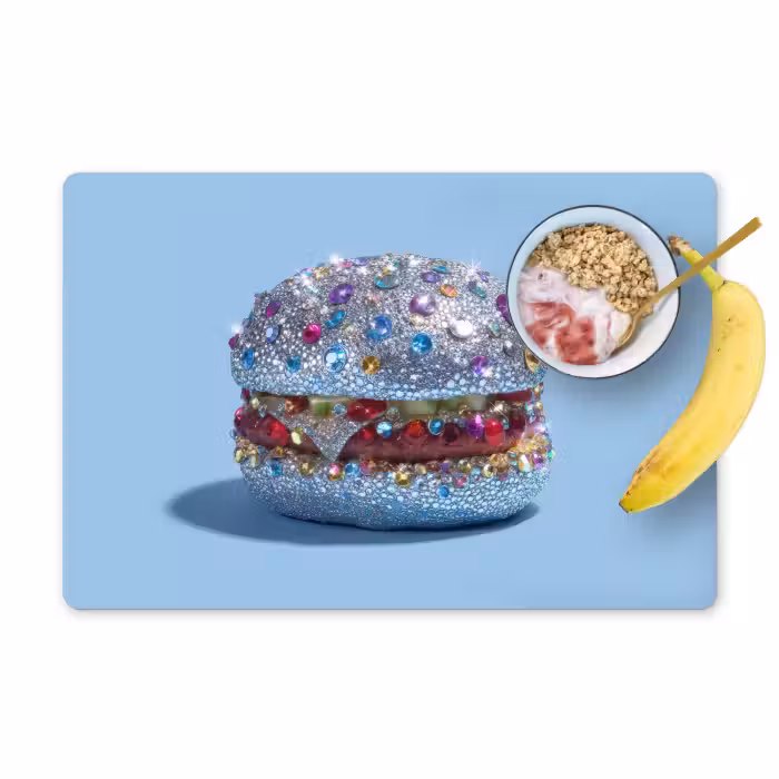 Tischset - 6 Stück - Glitter - Hamburger - Blau