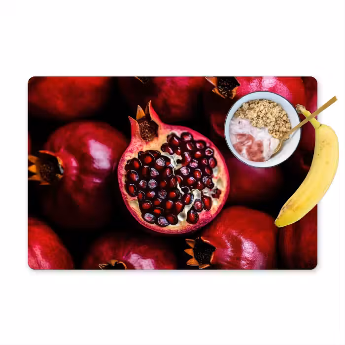 Tischset - 6 Stück - Granatapfel - Rot - Obst