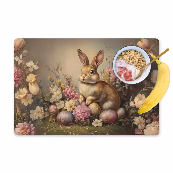 Tischset - 6 Stück - Hase - Stilleben - Blumen