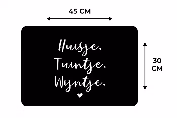 Huisje, tuintje, wijntje - Quotes - Tekst - Wijn - Thuis Placemat vinyl groot -specs