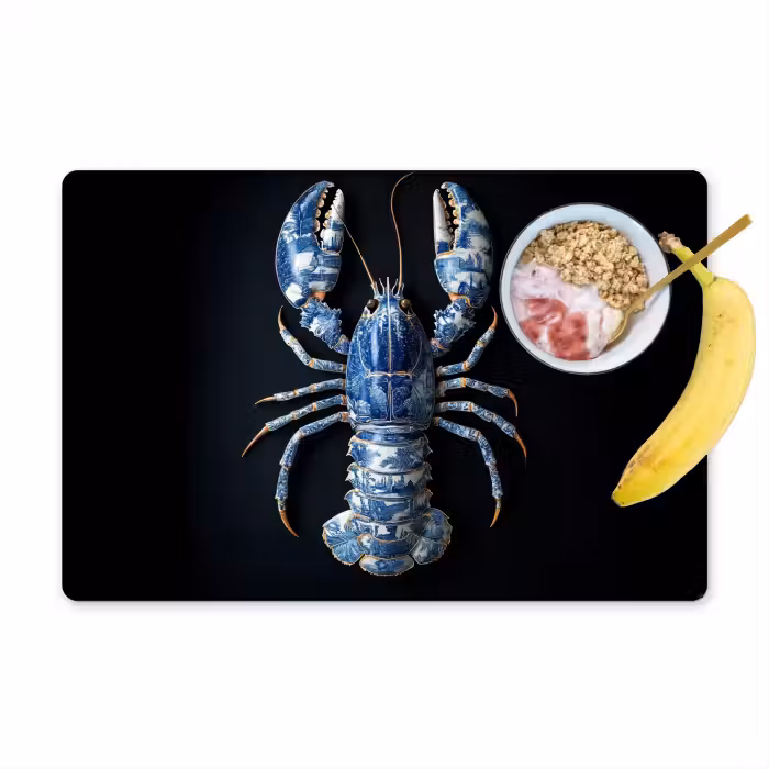Tischset - 6 Stück - Hummer - Delfter Blau - Schild - Zäh