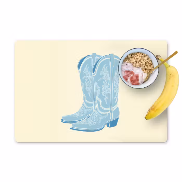 Tischset - 6 Stück - Illustration - Cowboystiefel - Muster