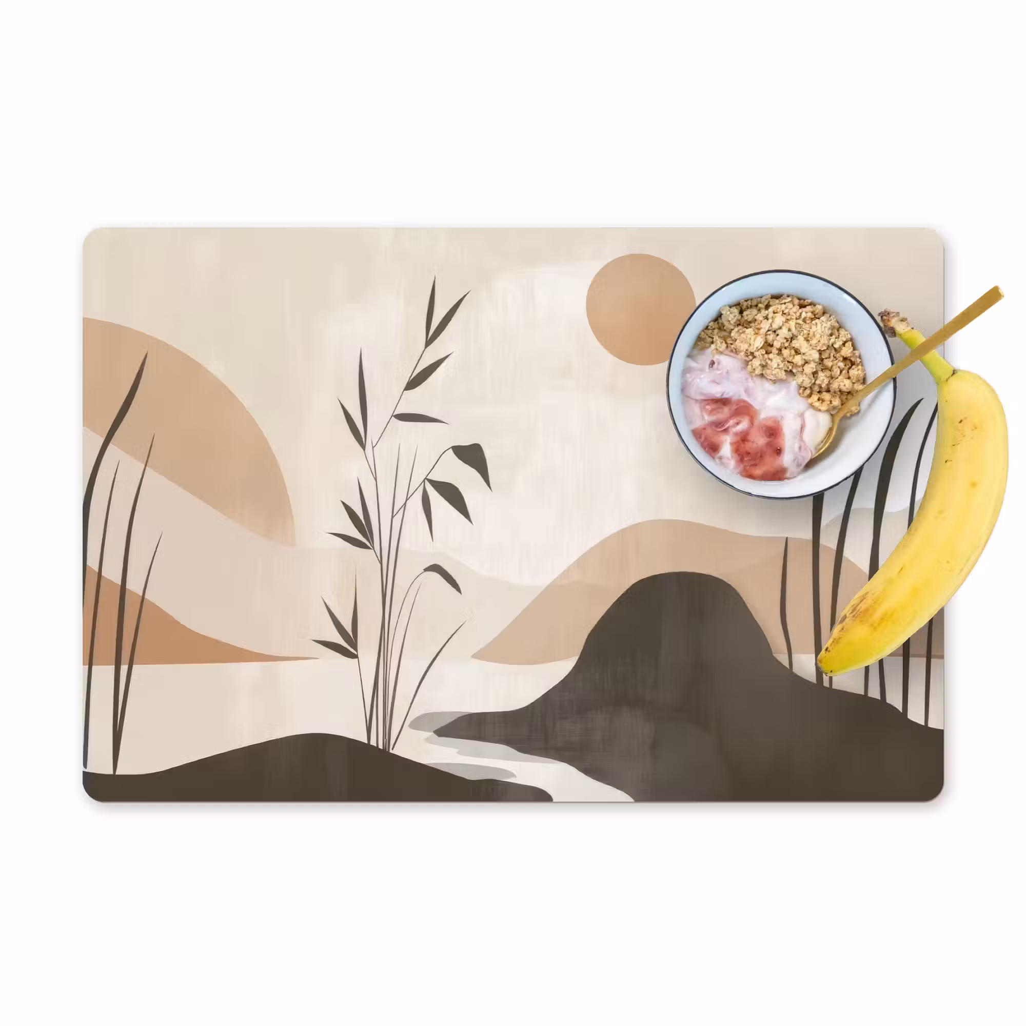 Tischset - 6 Stück - Japandi - Landschaft - Beige