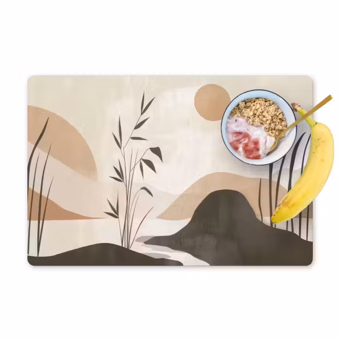 Tischset - 6 Stück - Japandi - Landschaft - Beige