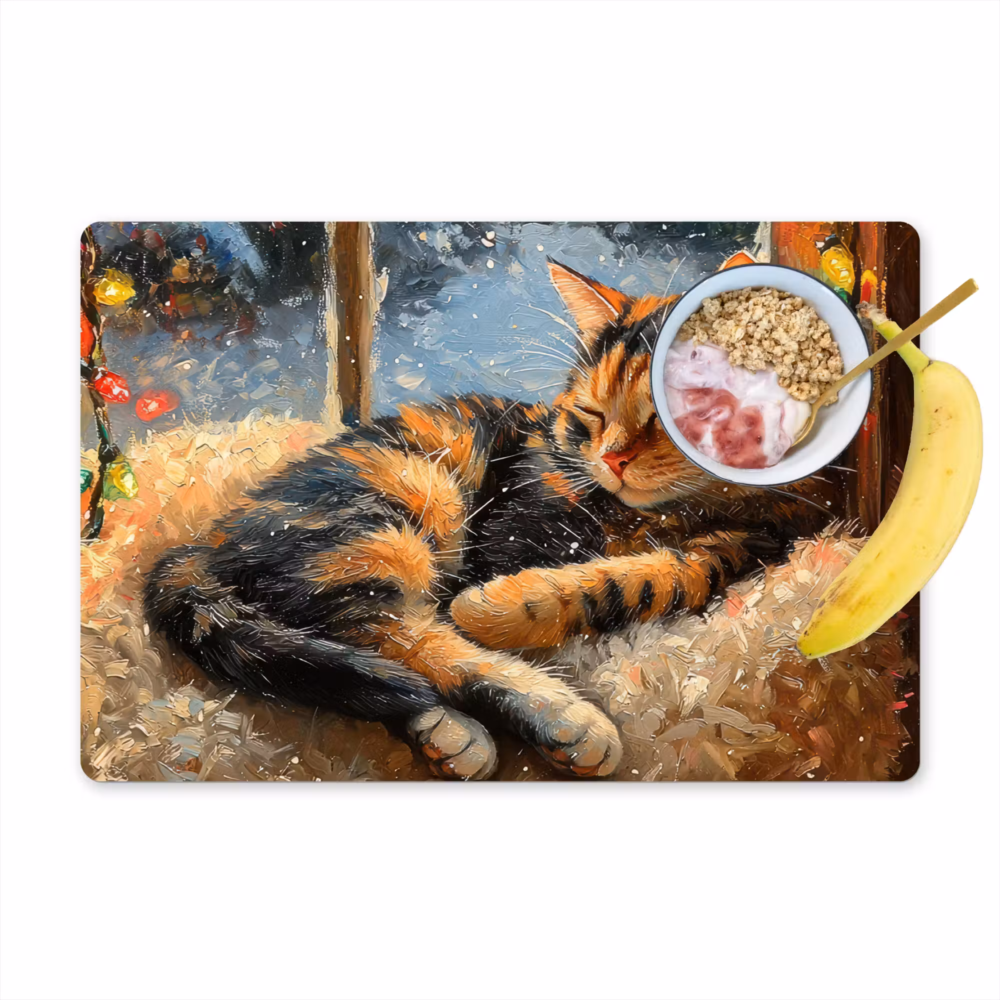 Tischset - 6 Stück - Katze - Weihnachten - Winter - Tier