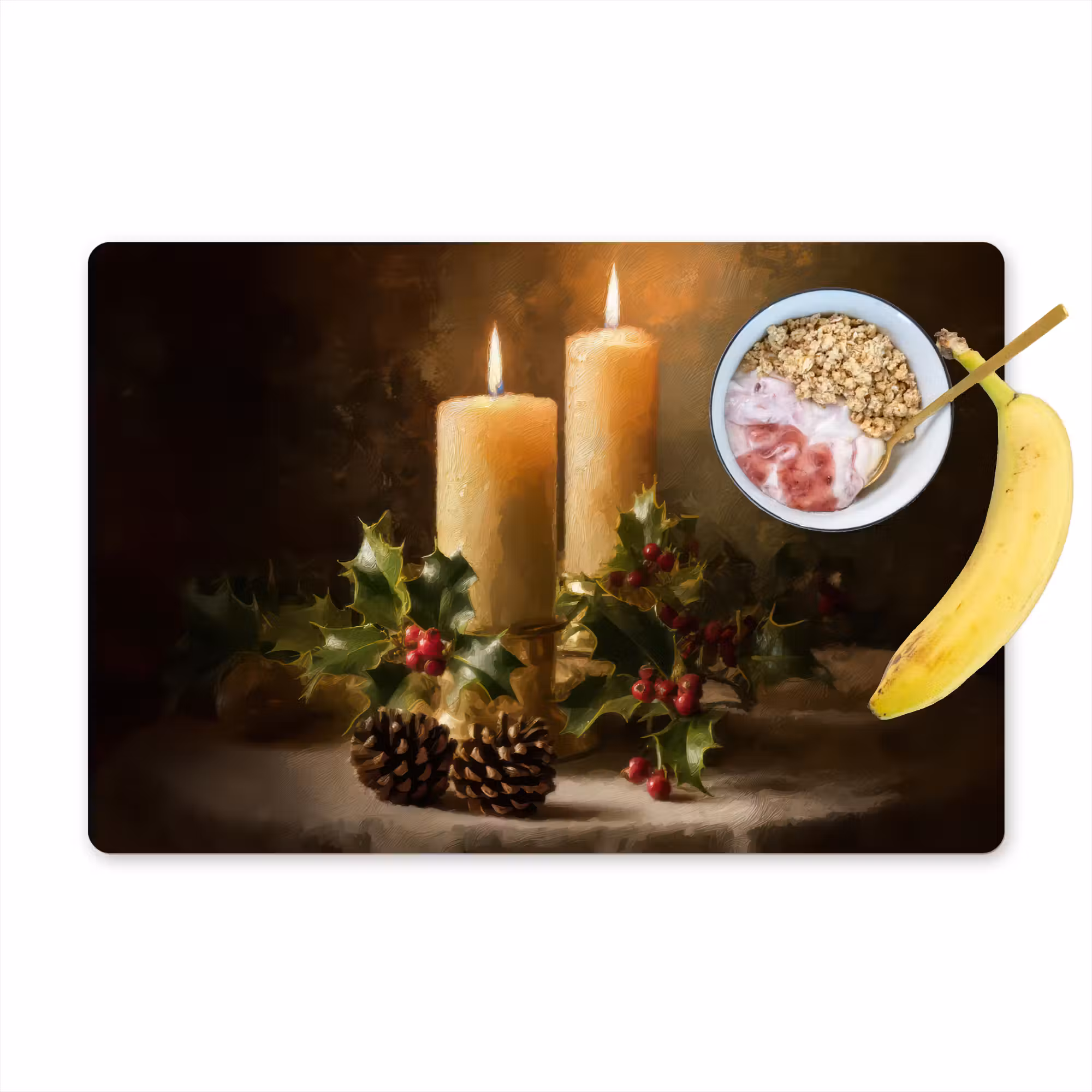 Tischset - 6 Stück - Kerzenlicht - Weihnachten - Mehrfarbig