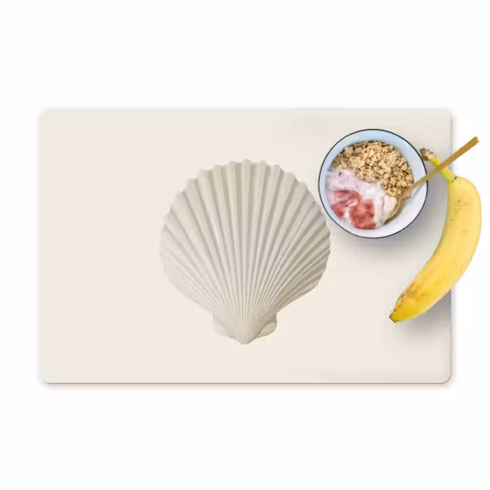 Tischset - 6 Stück - Muschel - Minimalistisch - Weiß