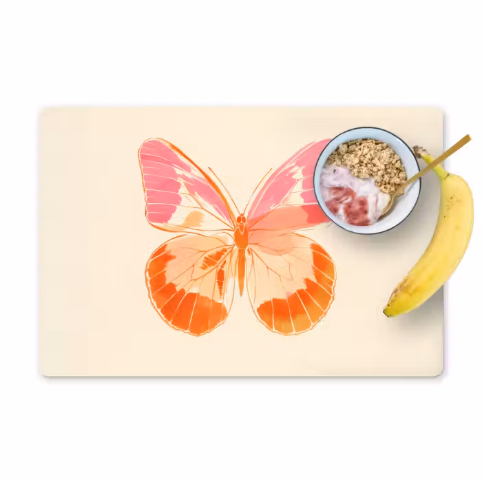 Tischset - 6 Stück - Orange - Schmetterling - Minimalistisch