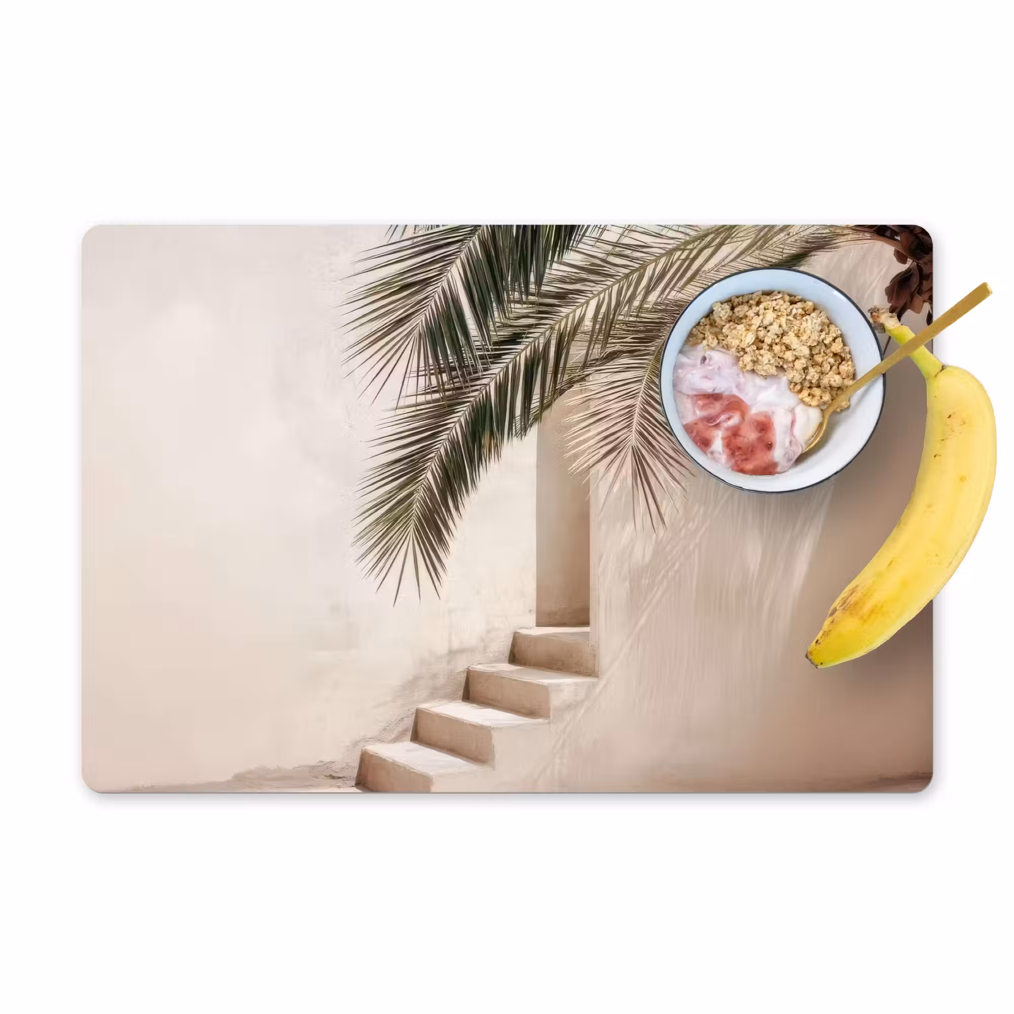 Tischset - 6 Stück - Palme - Schatten - Treppe - Beige