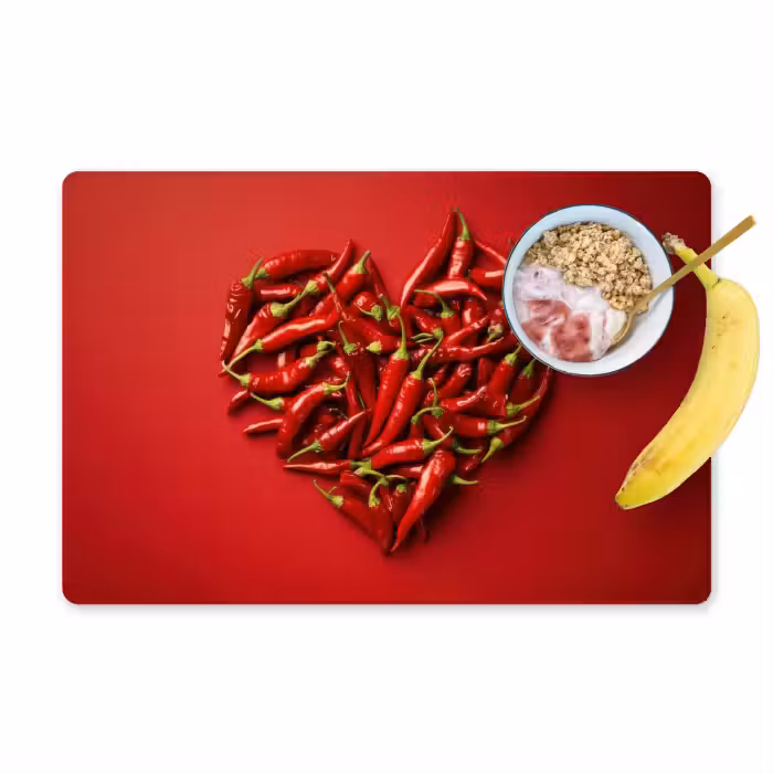 Tischset - 6 Stück - Paprika - Rot - Herz