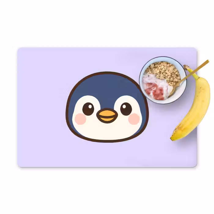 Tischset - 6 Stück - Pinguin - Lila - Niedlich