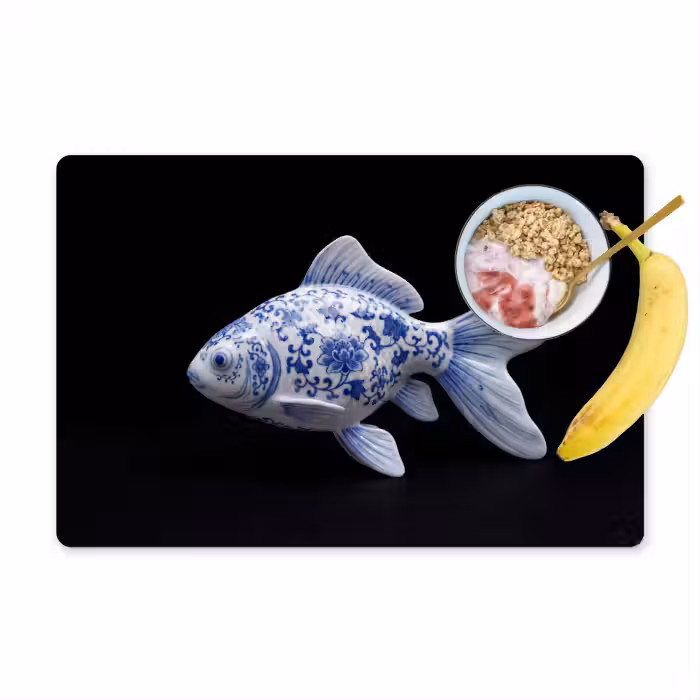 Tischset - 6 Stück - Porzellan - Goldfisch - Delfter Keramik