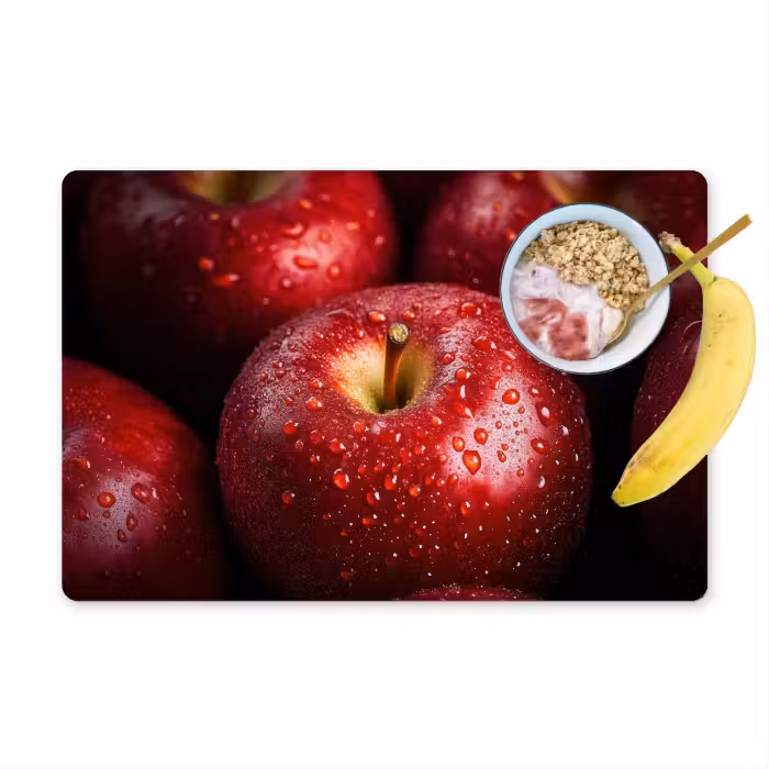Tischset - 6 Stück - Rot - Äpfel - Obst