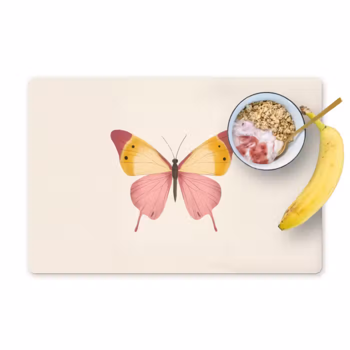 Tischset - 6 Stück - Schmetterling - Illustration - Rosa