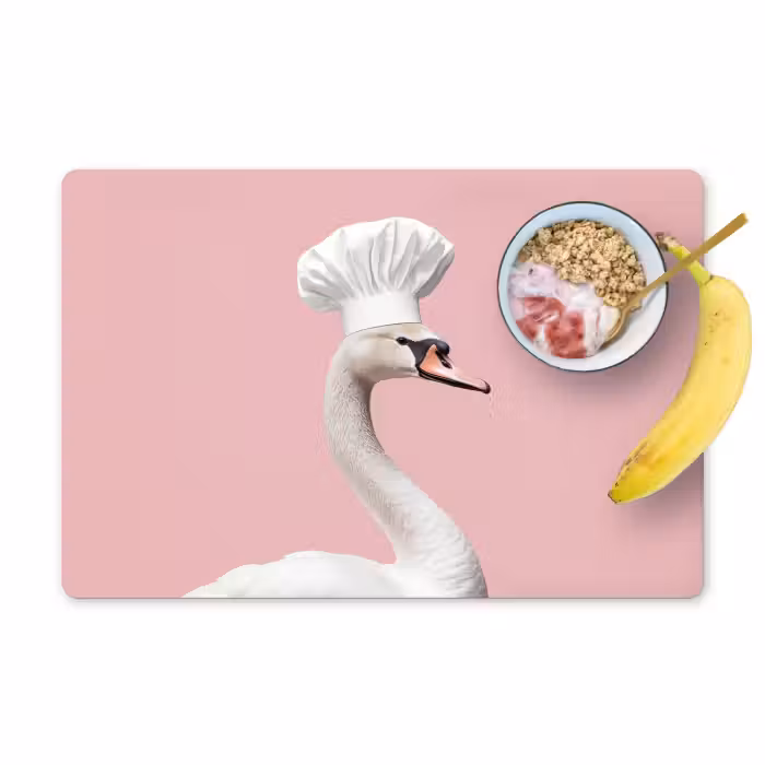 Tischset - 6 Stück - Schwan - Kochmütze - Schön - Klassisch
