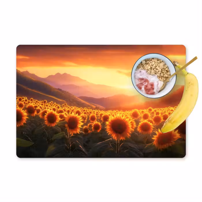 Tischset - 6 Stück - Sonnenblumen - Sonnenuntergang - Landschaft