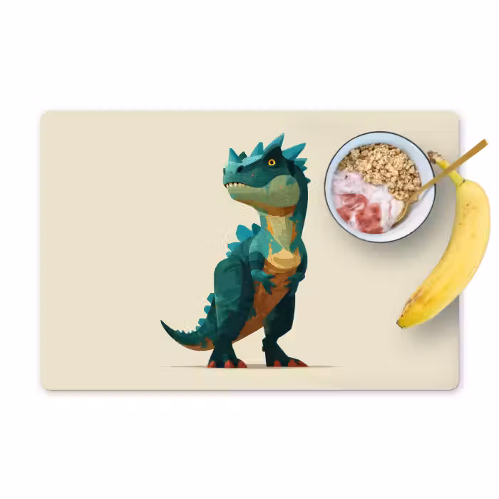 Tischset - 6 Stück - Stacheln - Dino - Blau - Muskulös