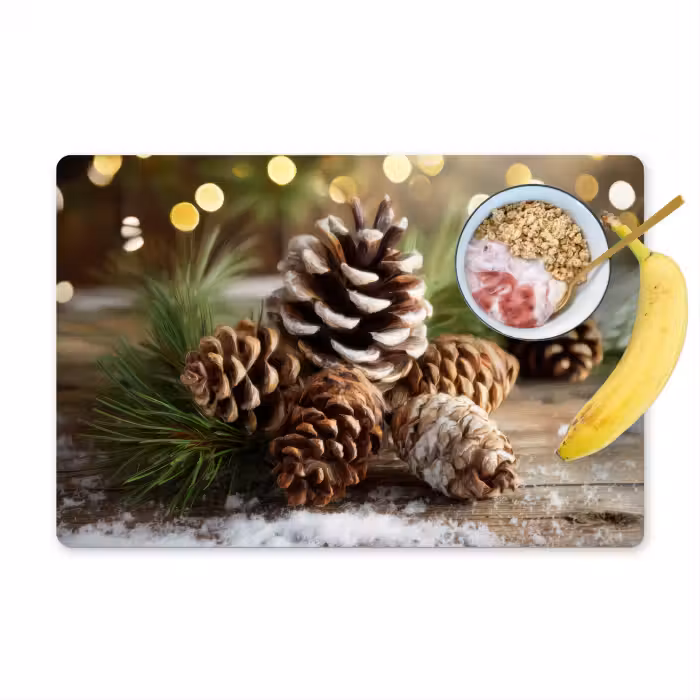 Tischset - 6 Stück - Tannenzapfen - Weihnachtsstimmung - Braun - Grün