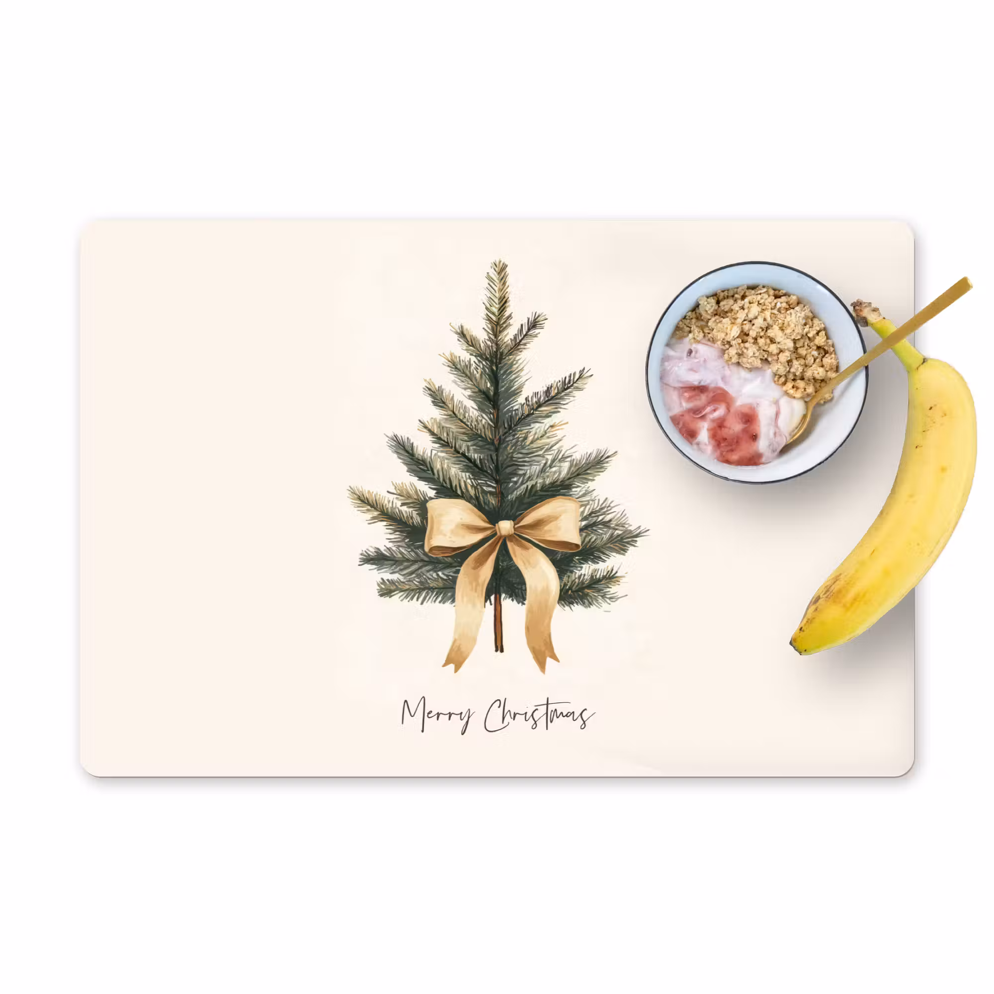 Tischset - 6 Stück - Weihnachtsbaum - Weihnachten - Frohe Weihnachten - Beige