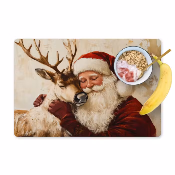 Tischset - 6 Stück - Weihnachtsmann - Rentier - Weihnachten