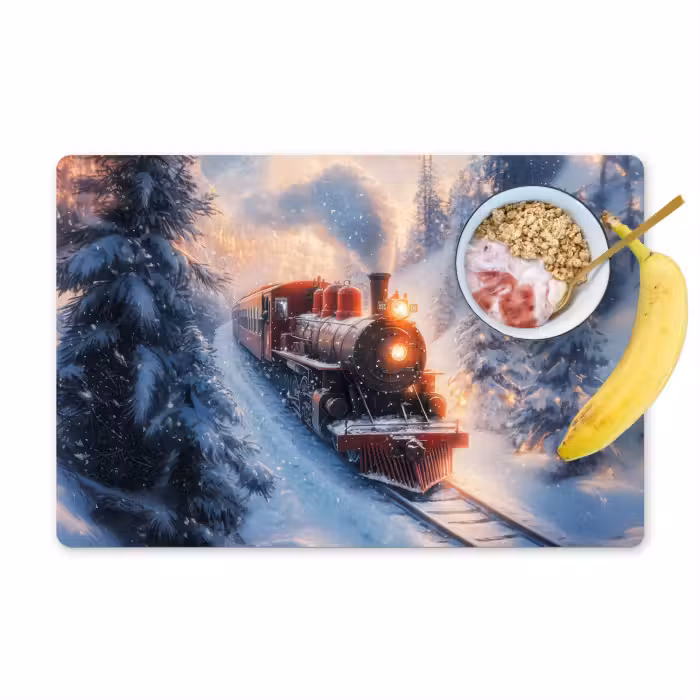 Tischset - 6 Stück - Weihnachtszug - Schnee - Winter - Weihnachten