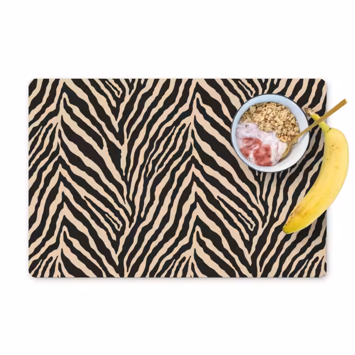 Tischset - 6 Stück - Zebra - Klassisch - Schwarz