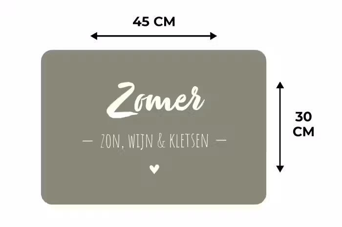 Quotes - Zomer, zon, wijn & kletsen - Tekst - Zomer Placemat vinyl groot -specs