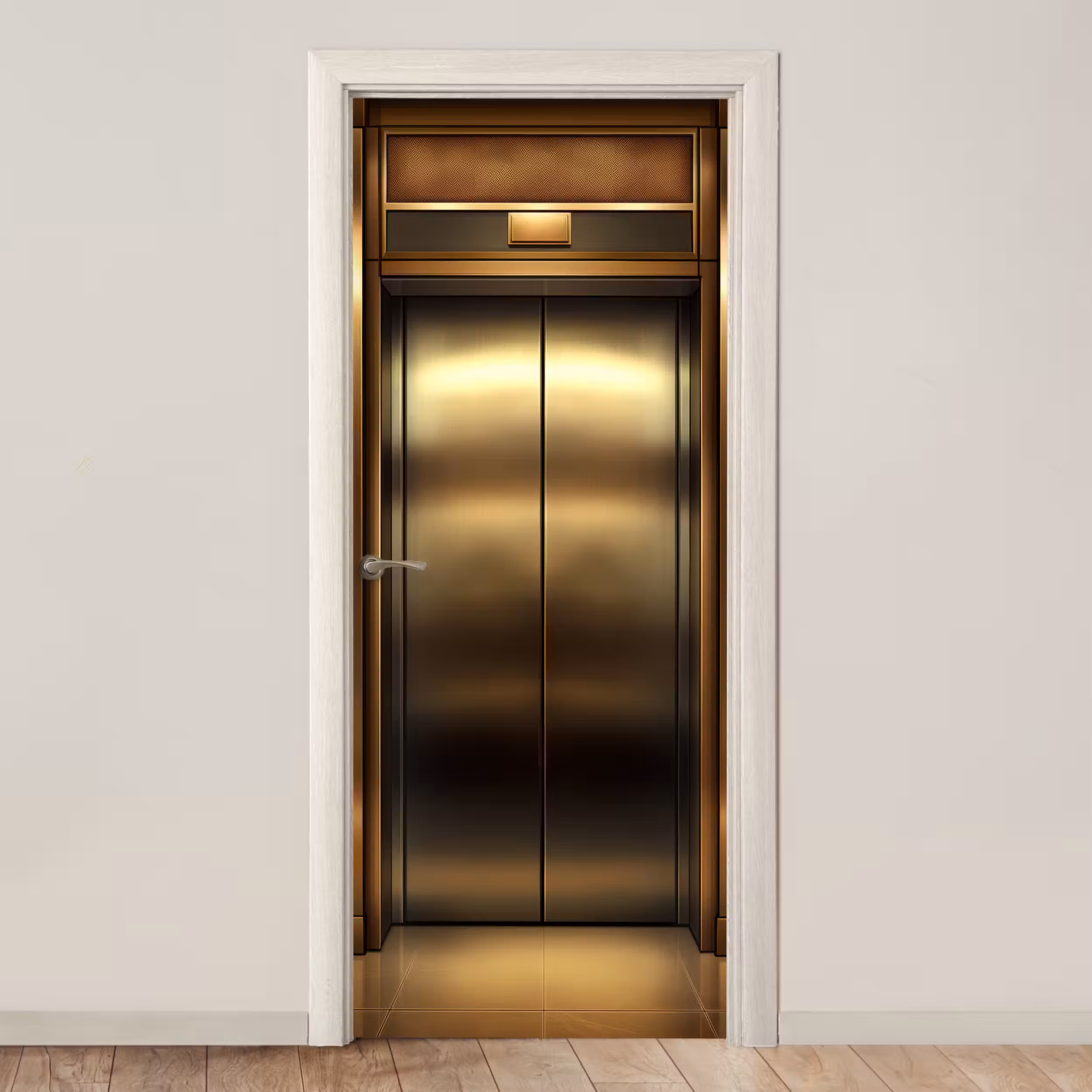 Türtapete - Aufzugstür - Gold - Modern