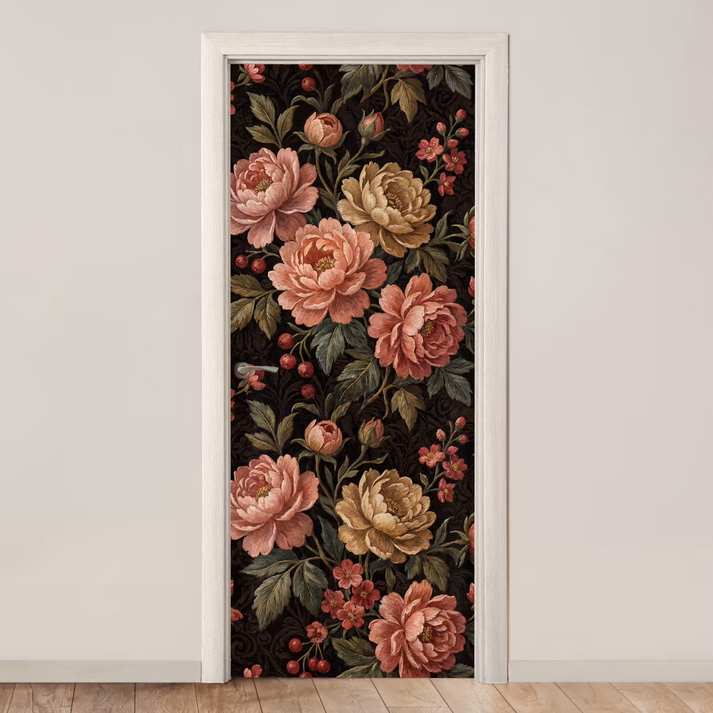 Türtapete - Blumen – Muster – Natur – Vintage – Rosa