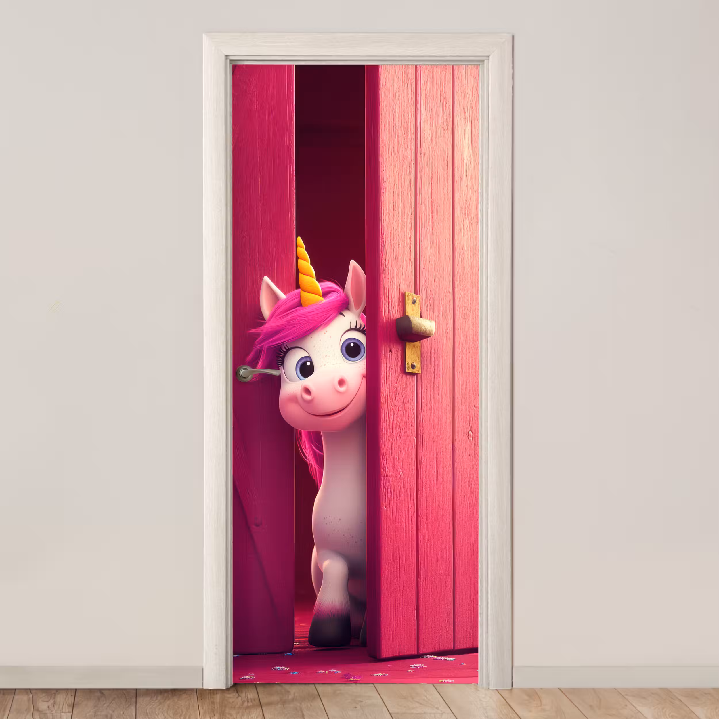 Türtapete - Einhorn - Rosa - Tür - Fantasie