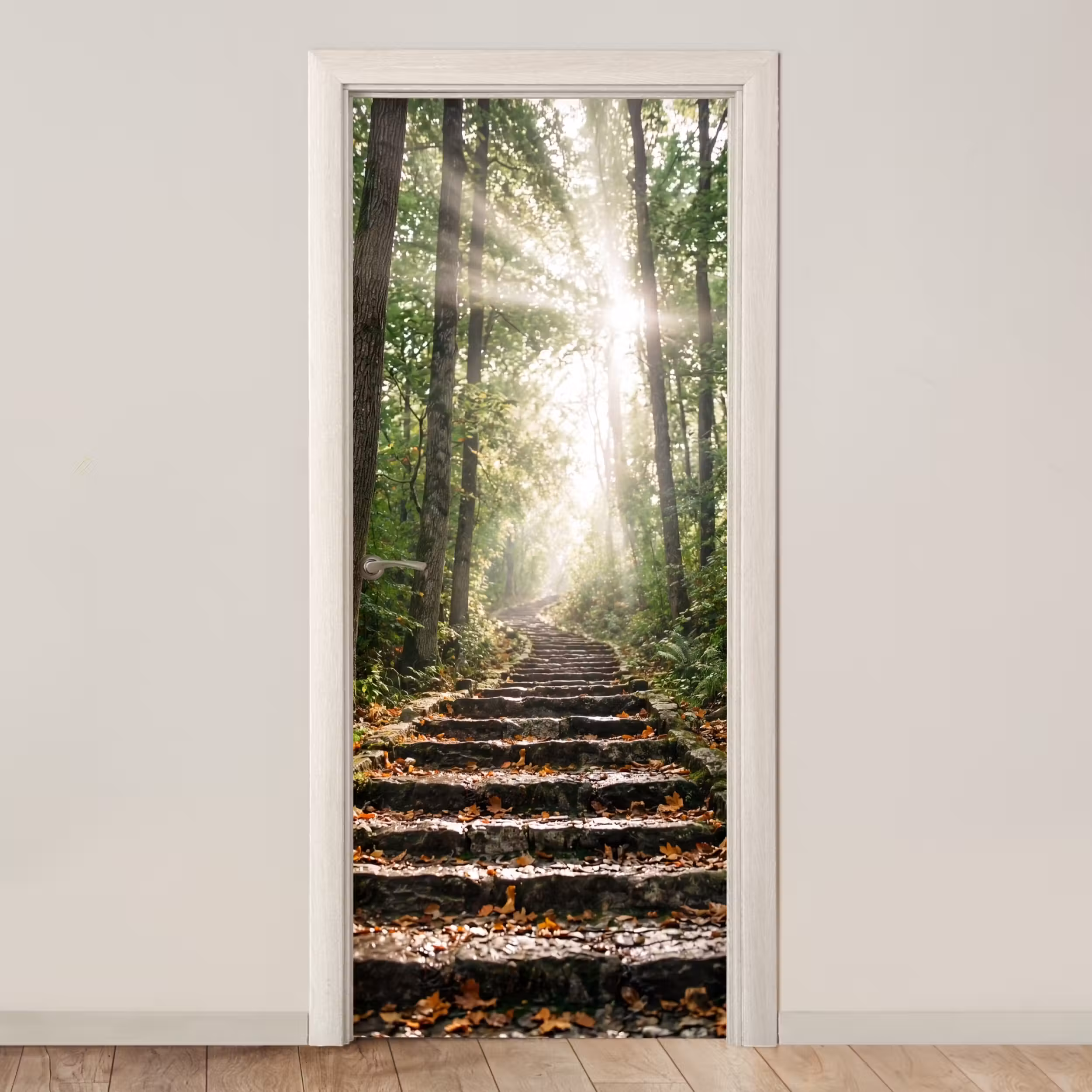 Türtapete - Steine - Treppe - Wald - Natur