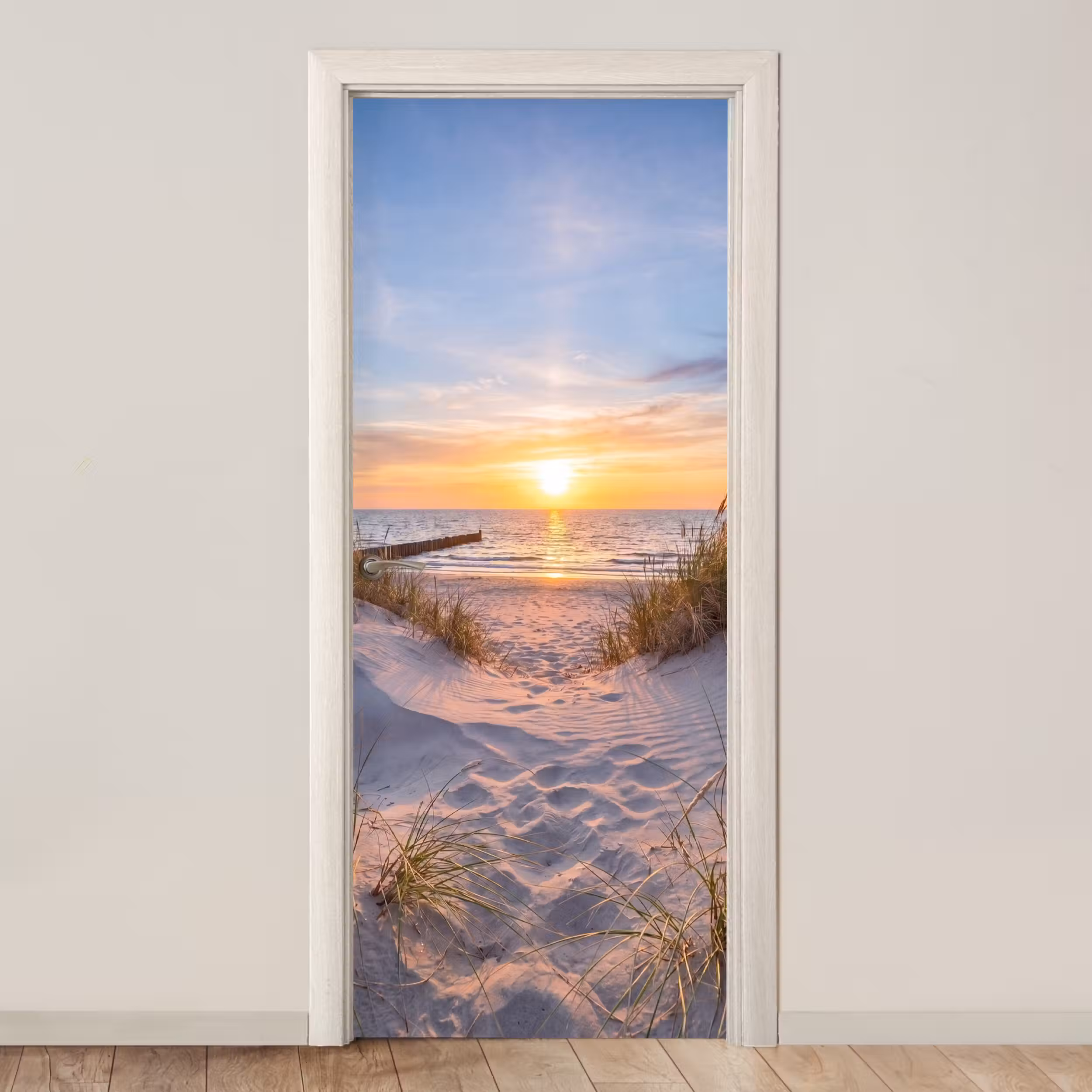 Türtapete - Strand - Sonnenuntergang - Natur - Landschaft