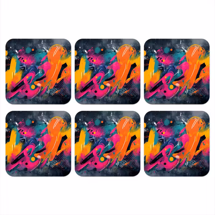 Untersetzer​ - Abstrakt - Graffiti - Farbenfroh - Farbspritzer