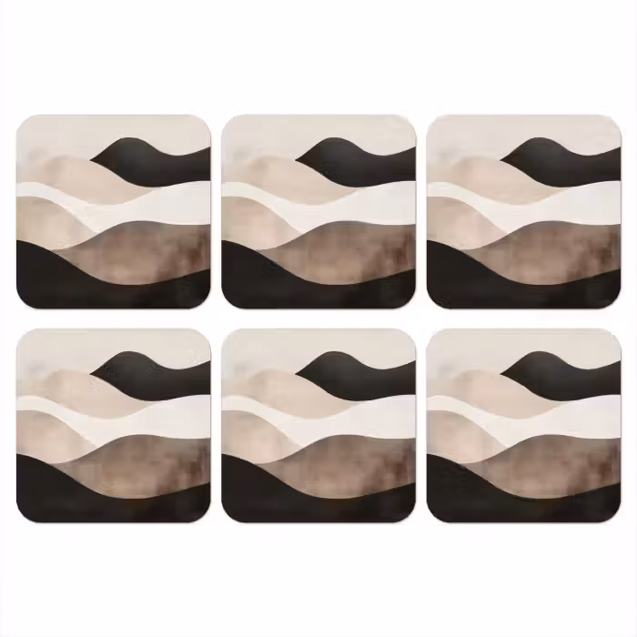 Untersetzer​ - Abstrakt - Landschaft - Wellen - Cremefarben