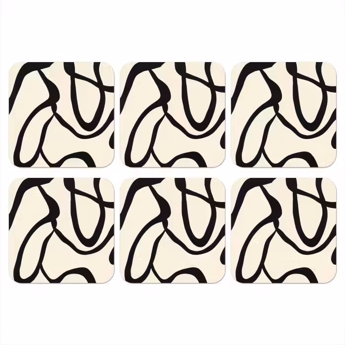 Untersetzer​ - Abstrakt - Linien - Modern - Beige