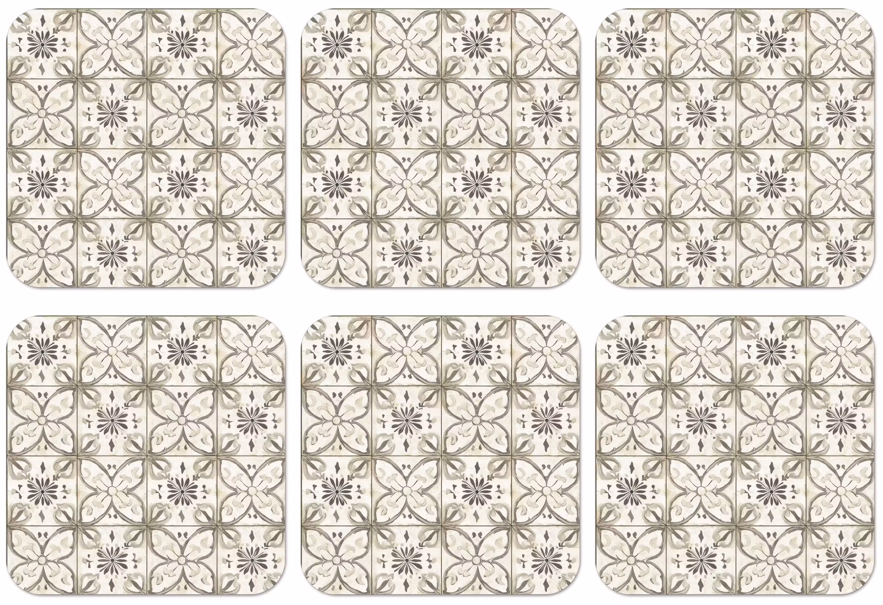 Untersetzer - Antik - Fliese - Beige