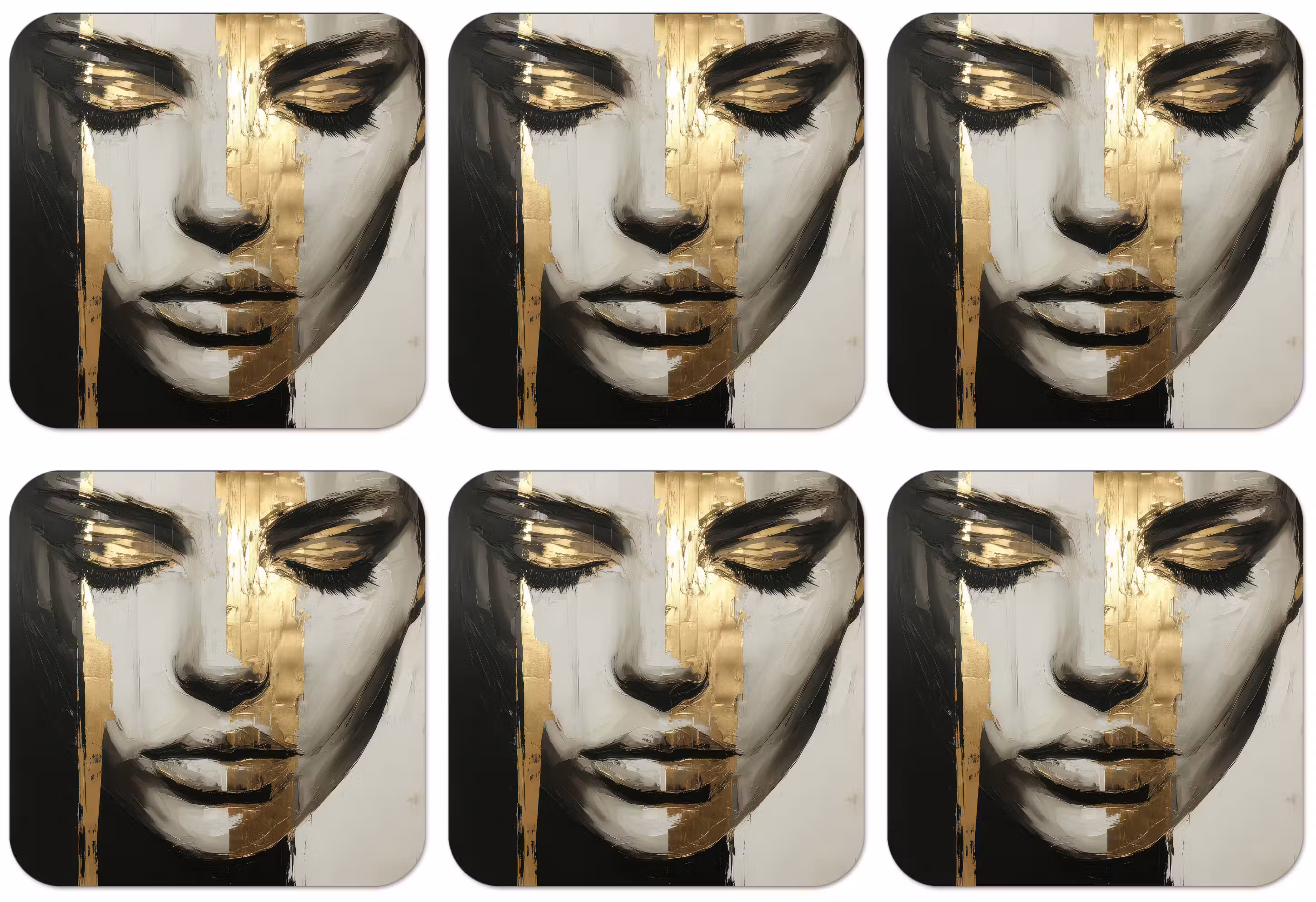 Untersetzer​ - Augen - Gesicht - Gold - Streifen