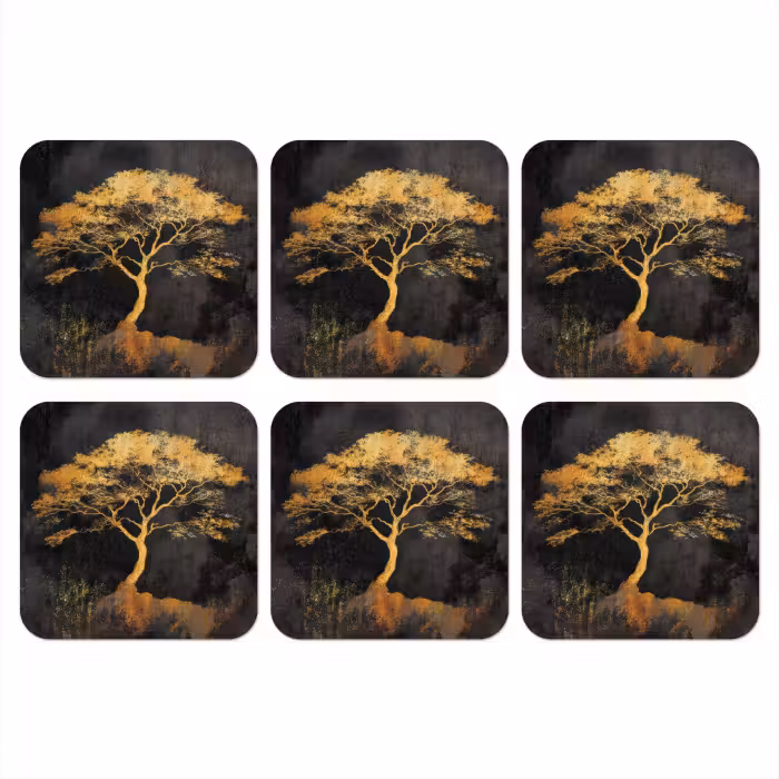 Untersetzer​ - Baum - Gemälde - Gold - Abstrakt