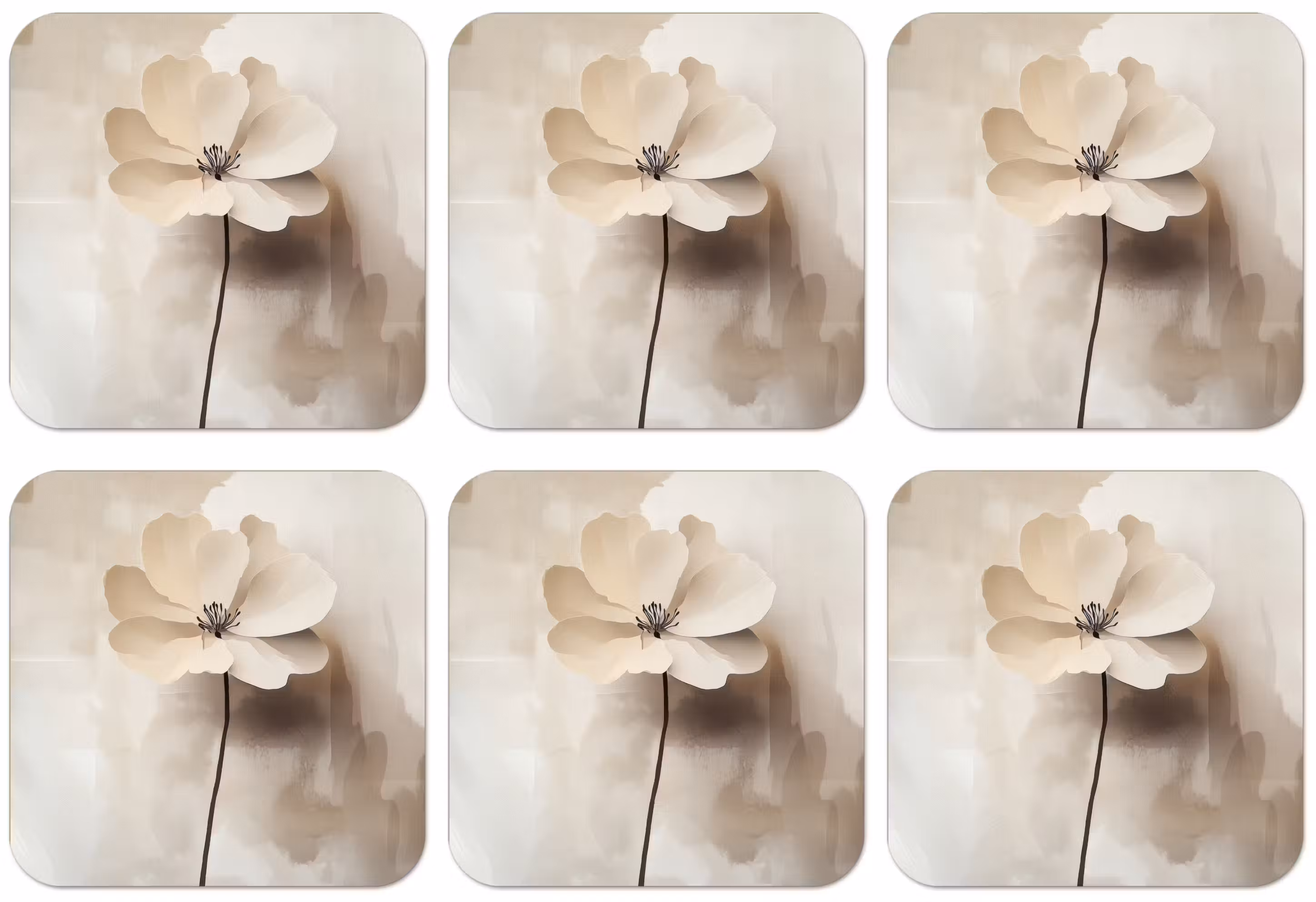 Untersetzer - Blume - Beige - Farbe - Schatten