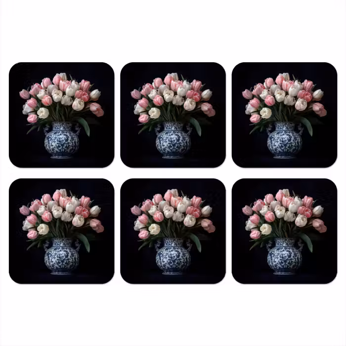 Untersetzer​ - Blumen - Rosa - Tulpen - Vase